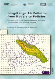 Cover of: Long Range Air Pollution, from Models to Policies | D. Syrakov