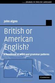 Cover of: British or American English?: A Handbook of Word and Grammar Patterns (Studies in English Language)