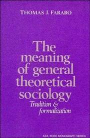 The meaning of general theoretical sociology : tradition and formalization