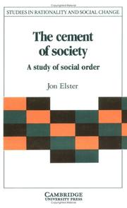 Cover of: The cement of society: a study of social order