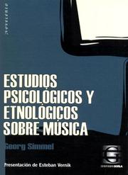 Cover of: Estudios Psicologicos y Etnologicos Sobre Musica