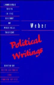 Cover of: Weber: Political Writings (Cambridge Texts in the History of Political Thought)