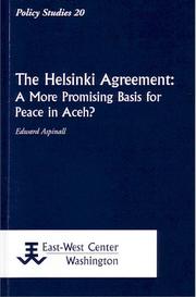 Cover of: The Helsinki agreement: a more promising basis for peace in Aceh?