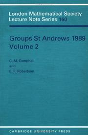 Cover of: Groups St. Andrews, 1989