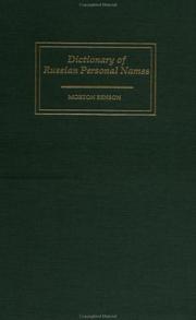Dictionary of Russian personal names by Morton Benson