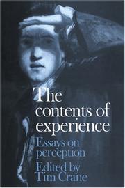 Cover of: The Contents of Experience: Essays on Perception