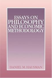 Cover of: Essays on philosophy and economic methodology