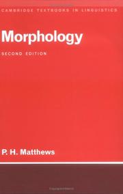 Morphology by P. H. Matthews