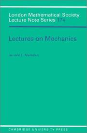 Cover of: Lectures on mechanics by Jerrold E. Marsden