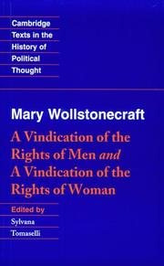 A vindication of the rights of men ; with A vindication of the rights of woman, and Hints