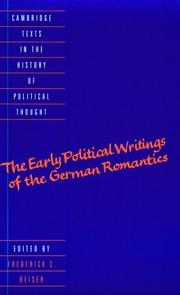 Cover of: The early political writings of the German romantics