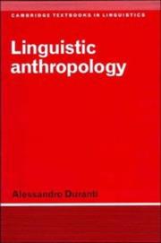 Linguistic Anthropology by Alessandro Duranti