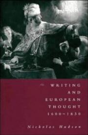 Writing and European thought 1600-1830