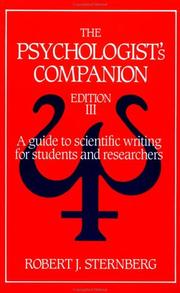 Cover of: The psychologist's companion: a guide to scientific writing for students and researchers