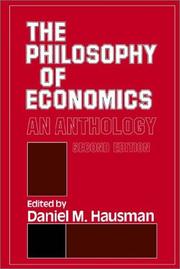 Cover of: The Philosophy of economics: an anthology