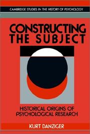 Cover of: Constructing the subject