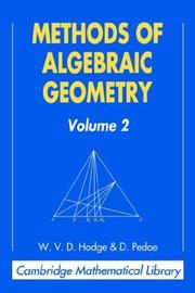 Cover of: Methods of Algebraic Geometry
