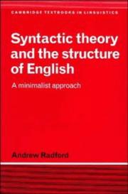 Syntactic theory and the structure of English : a minimalist approach