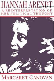 Hannah Arendt by Margaret Canovan