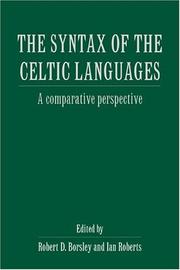 Cover of: The Syntax of the Celtic Languages: A Comparative Perspective