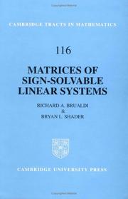 Cover of: Matrices of sign-solvable linear systems