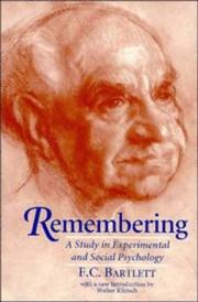 Remembering by Bartlett, Frederic C. Sir