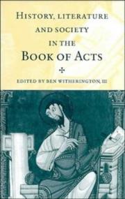 History, literature, and society in the book of Acts by Ben Witherington