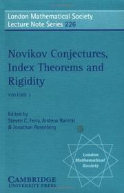 Cover of: Novikov Conjectures, Index Theorems, and Rigidity: Oberwolfach 1993 (London Mathematical Society Lecture Note Series)