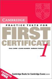 Cambridge practice tests for first certificate 1. [Student's book]