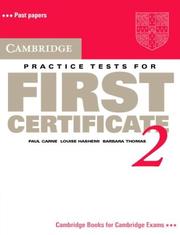 Cover of: Cambridge Practice Tests for First Certificate 2 Student's book (FCE Practice Tests)
