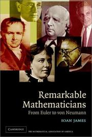 Cover of: Remarkable Mathematicians: From Euler to von Neumann (The Spectrum Series)