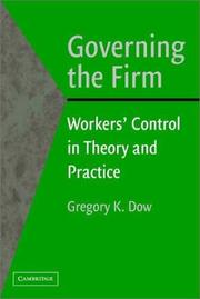 Cover of: Governing the firm by Gregory K. Dow