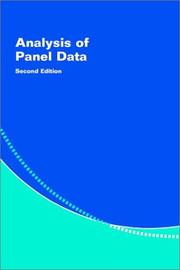 Cover of: Analysis of Panel Data