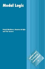 Cover of: Modal Logic by Patrick Blackburn, Maarten de Rijke, Yde Venema