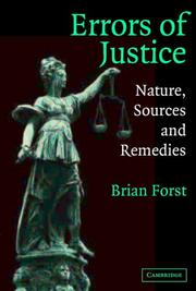 Errors of justice : nature, sources, and remedies