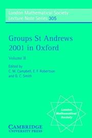 Cover of: Groups St Andrews 2001 in Oxford (London Mathematical Society Lecture Note Series)
