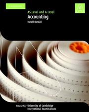 Accounting A Level and AS Level (Cambridge International Examinations) by Harold Randall