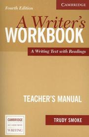 Cover of: A Writer's Workbook Teacher's Manual: An Interactive Writing Text (Cambridge Academic Writing)