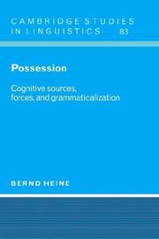 Cover of: Possession: cognitive sources, forces, and grammaticalization