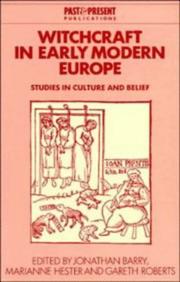 Cover of: Witchcraft in early modern Europe: studies in culture and belief