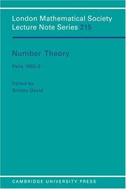 Number theory : Séminaire de théorie des nombres de Paris, 1992-3