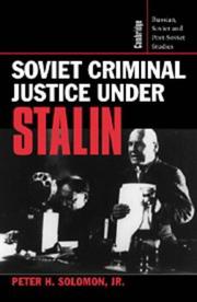 Cover of: Soviet criminal justice under Stalin