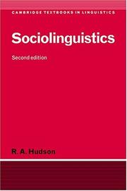 Sociolinguistics by Richard A. Hudson