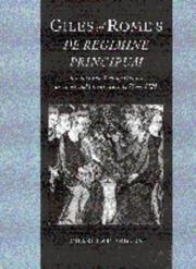 Cover of: Giles of Rome's De regimine principum