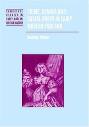 Cover of: Crime, Gender and Social Order in Early Modern England