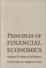 Cover of: Principles of Financial Economics by Stephen F. LeRoy, Jan Werner