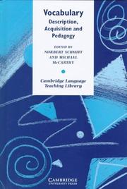 Cover of: Vocabulary: description, acquisition and pedagogy