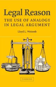 Cover of: Legal Reason: The Use of Analogy in Legal Argument