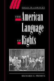 Cover of: The American Language of Rights (Ideas in Context)