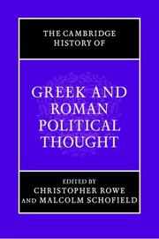 The Cambridge history of Greek and Roman political thought